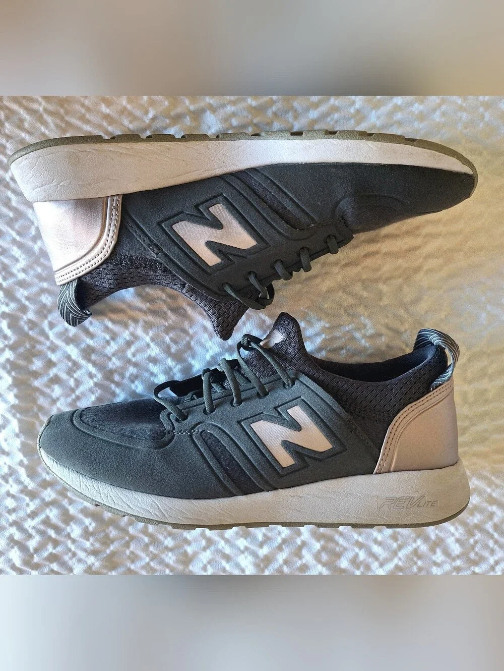 New Balance Women's Slip On REVLite Gray/Silver Mesh Light Running Shoes Size 7